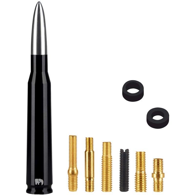 ONE250 هوائي على شكل رصاصة عيار 50 Cal من ONE250، متوافق مع شيفروليه - سيلفرادو (1999-2024)، كولورادو (2003-2024)، إكوينوكس (2003-2017)، أفالانش - مصمم لاستقبال FM/AM بشكل محسن (فضي) - Image 4